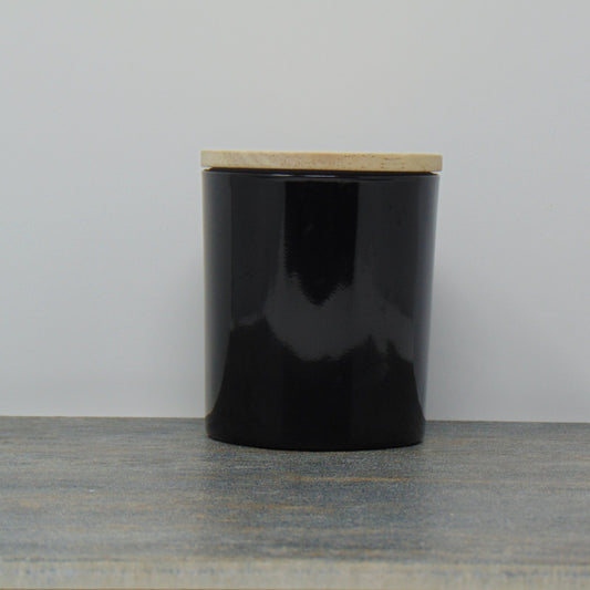 Black Candle Jar - Glossy 10oz Vela Jars