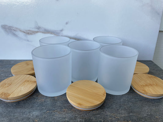 Frosted White Candle Jar 15oz - Bundle of 5 Vela Jars
