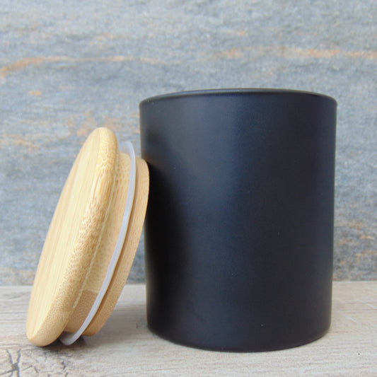 Candle Jar - Matte Black 14oz Candle Jar with Lid Vela Jars