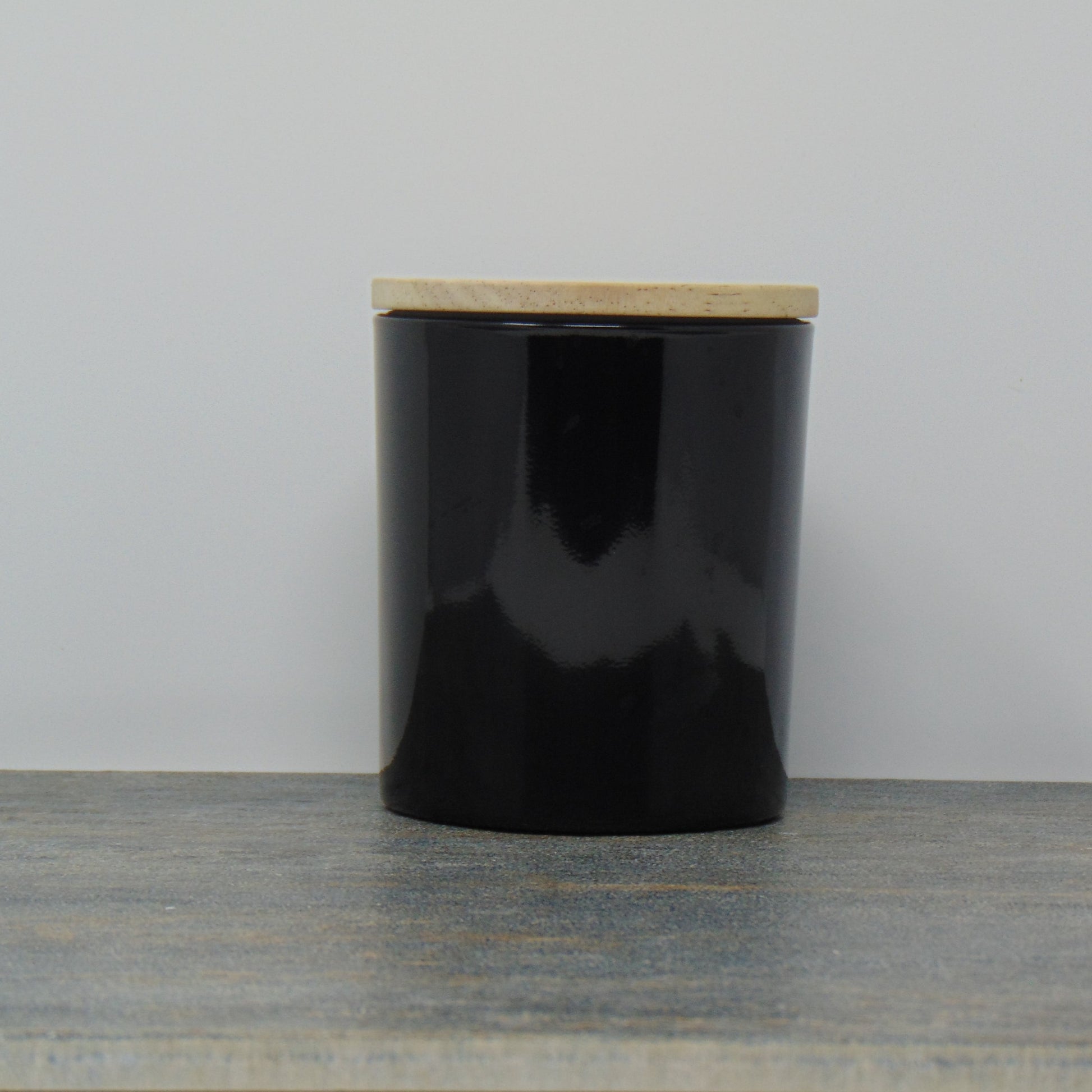 Black Candle Jar - Glossy 7oz Vela Jars